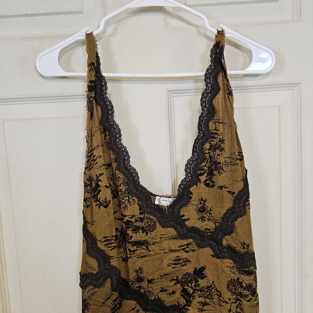 Free People Slip My Mind Floral Lace Vneck Mini Dress - Picture 8 of 8
